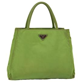 Prada-PRADA Hand Bag Nylon Green Auth 76574-Green