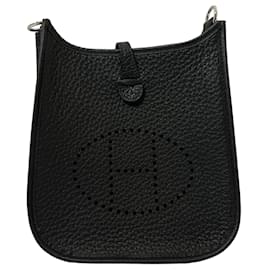 Hermès-Evelyne 16 TPM Amazone Taurillon Clemence Leather Hobo Bag Black-Black