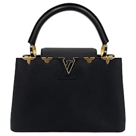 Louis Vuitton-Capucines MM Crown Taurillon Leather 2-Ways Bag Black-Black