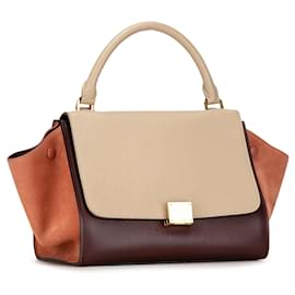 Céline-Multi Celine Small Tricolor Trapeze Satchel-Multiple colors