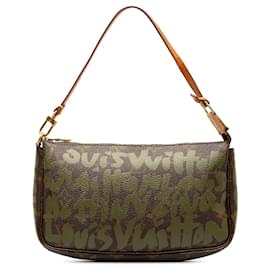 Louis Vuitton-Bolso de hombro marrón Louis Vuitton x Stephen Sprouse Monogram Graffiti Pochette Accessoires-Castaño