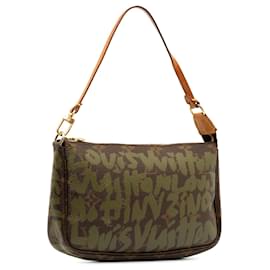 Louis Vuitton-Bolso de hombro marrón Louis Vuitton x Stephen Sprouse Monogram Graffiti Pochette Accessoires-Castaño