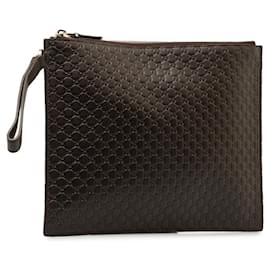 Gucci-Black Gucci Microguccissima Clutch-Black