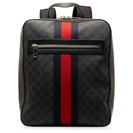 Gucci-Black Gucci GG Supreme Web Backpack-Black