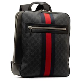 Gucci-Black Gucci GG Supreme Web Backpack-Black