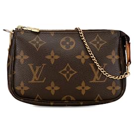 Louis Vuitton-Bolsa Louis Vuitton Monogram Mini Pochette Accessoires Marrom-Marrom