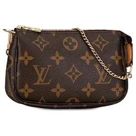 Louis Vuitton-Bolsa Louis Vuitton Monogram Mini Pochette Accessoires Marrom-Marrom