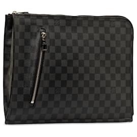 Louis Vuitton-Black Louis Vuitton Damier Graphite Poche-Documents Portfolio Clutch Bag-Black