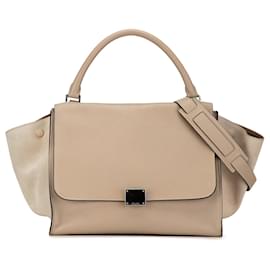 Céline-Beige Celine Medium Trapeze Satchel-Beige