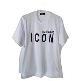 T-shirt Icon en coton blanc Dsquared2 Garçon 12 ans Noir Blanc