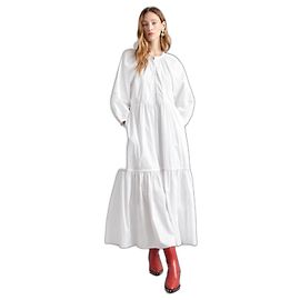 Vestido Demi Staud Blanco de Algodón Blanco