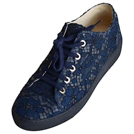 Chanel-Lace CC logo shoes-Blue