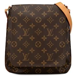 Louis Vuitton-Bolso de hombro corto Louis Vuitton Monogram Musette Salsa M52528 de cuero PVC marrón en muy buen estado-Castaño