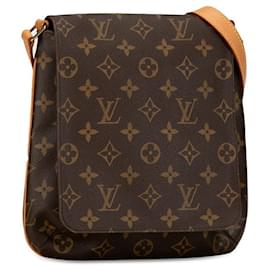 Louis Vuitton-Bolso de hombro corto Louis Vuitton Monogram Musette Salsa M52528 de cuero PVC marrón en muy buen estado-Castaño