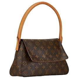 Louis Vuitton-Bolso de hombro Louis Vuitton Monogram Mini Looping M51147 en muy buen estado-Castaño