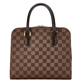 Louis Vuitton-Bolso de mano Louis Vuitton Damier Triana N51155 de cuero PVC marrón en muy buen estado-Castaño