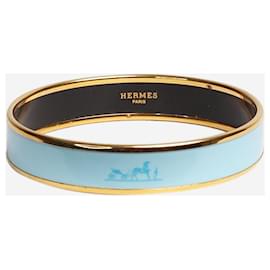 Hermès-Blue wide Caleche Enamel bracelet-Blue