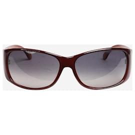 Chanel-Burgundy oversized CC mother of pearl sunglasses - size-Red