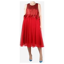 Autre Marque-Red sleeveless tulle midi dress - size S-Red