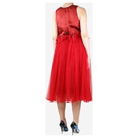 Autre Marque-Red sleeveless tulle midi dress - size S-Red