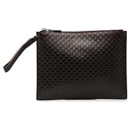 Gucci-Gucci Black Microguccissima Clutch-Black