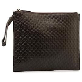 Gucci-Gucci Black Microguccissima Clutch-Black