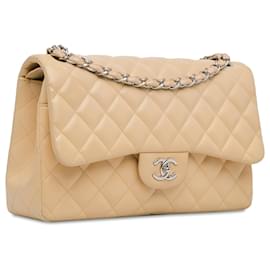 Chanel-Chanel Brown Jumbo Classic Lambskin Double Flap-Brown,Other