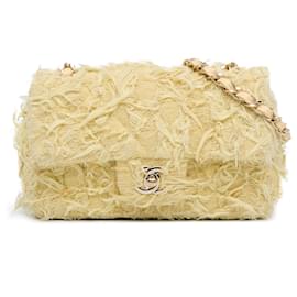 Chanel-Chanel Yellow Mini Rectangular Classic Tweed Single Flap-Other,Yellow