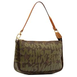 Louis Vuitton-Louis Vuitton Brown x Stephen Sprouse Monogram Graffiti Pochette Accesorios-Castaño