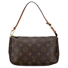 Louis Vuitton-Louis Vuitton Marrom Monograma Pochette Accessoires-Marrom