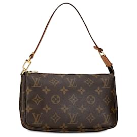 Louis Vuitton-Louis Vuitton Marrom Monograma Pochette Accessoires-Marrom