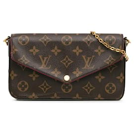 Louis Vuitton-Pochette Felicie con monograma marrón de Louis Vuitton-Castaño