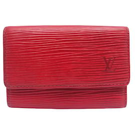 Louis Vuitton-LOUIS VUITTON MULTIPLE KEY RING 6 M6382E IN RED EPI LEATHER KEYS HOLDER-Red