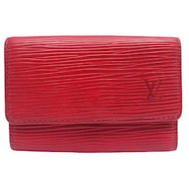 Louis Vuitton-PORTE CLES LOUIS VUITTON MULTICLES 6 M6382E EN CUIR EPI ROUGE KEYS HOLDER-Rouge