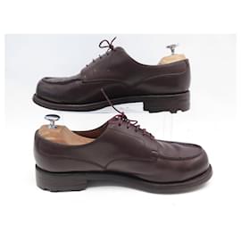 JM Weston-JM WESTON DERBY LE GOLF SHOES 641 7.5C 41.5 FINE BORDEAUX LEATHER SHOES-Dark red