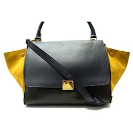 Céline-CELINE TRAPEZE MEDIUM HANDBAG, TRICOLOR MODEL, LEATHER AND SUEDE SHOULDER BAG-Other