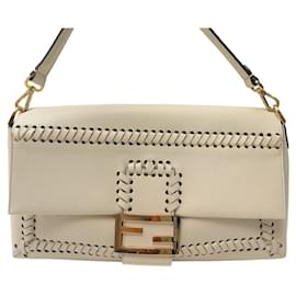 Fendi-SAC A MAIN FENDI BAGUETTE LARGE 8BR809 PORTE EPAULE LEATHER HAND BAG PURSE-Beige