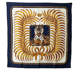Hermès-Hermes Carré Tigre Royal Silk Scarf Cotton Scarf in Good condition-Other
