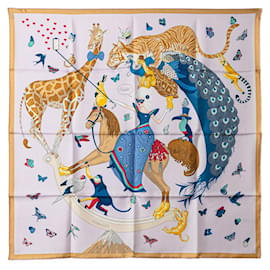 Hermès-Hermes Carré Hermes Story Silk Scarf Canvas Scarf in Good condition-Other