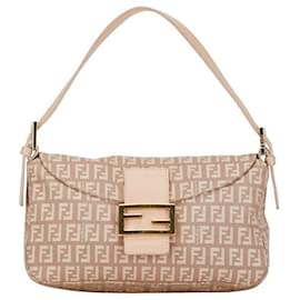 Fendi-Fendi Sac à bandoulière en toile baguette en toile Zucchino 8BR003 en bon état-Autre