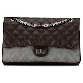 Chanel-Chanel Caviar Skin Quilted Double Flap Bicolor Chain Shoulder Bag in Great Condition-Brown