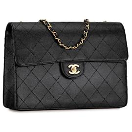 Chanel-Chanel Jumbo Classic Caviar Single Flap Bag Leather Shoulder Bag in Good condition-Other