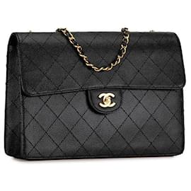 Chanel-Chanel Caviar Skin Matelasse 30 Single Flap Chain Shoulder Bag in Very Good Condition-Other