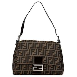 Fendi-Fendi Zucca Canvas Mamma Baguette Sac à bandoulière en toile 26325 en bon état-Autre