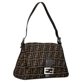 Fendi-Fendi Zucca Canvas Mamma Baguette Sac à bandoulière en toile 26325 en bon état-Autre