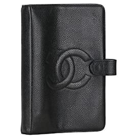 Chanel-Chanel Caviar Skin Notebook Cover Agenda in Very Good Condition-Black