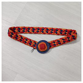 Yves Saint Laurent-Woven belt YSL vintage-Multiple colors