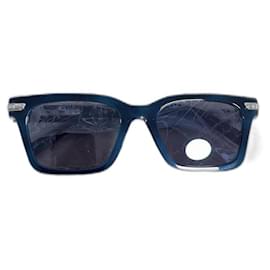 Berluti-Radiant sunglasses in blue acetate with writing on the lenses-Blue