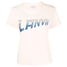 Camiseta con logo de Lanvin Rosa