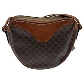 Céline-CELINE Macadam Canvas Shoulder Bag PVC Brown Auth 76083-Brown